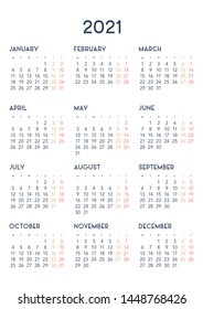 Vector of Calendar 2020 year with 12 month calendar with modern style. Template for place your photo