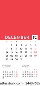 Vector of Calendar 2020 year with 12 month calendar with modern style. Template for place your photo