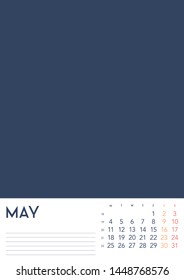 Vector of Calendar 2020 year with 12 month calendar with modern style. Template for place your photo