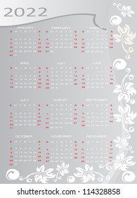 Vector calendar 2022