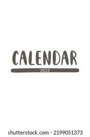 Vector Calendar 2023. Week Starts Sunday. Stationery Design for Printable.