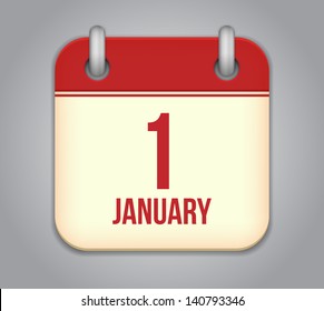 Vector Calendar App Icon 1 January Stock Vector (Royalty Free ...