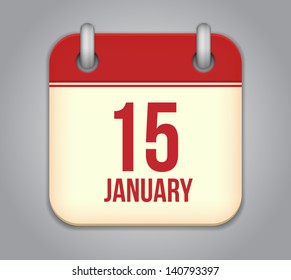 Vector Calendar App Icon 15 January Stock Vector (Royalty Free ...
