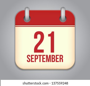 Vector Calendar App Icon 21 September Stock Vector (Royalty Free ...