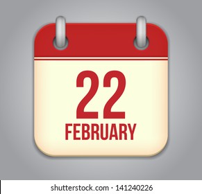 Vector Calendar App Icon 22 February Stock Vector (Royalty Free ...