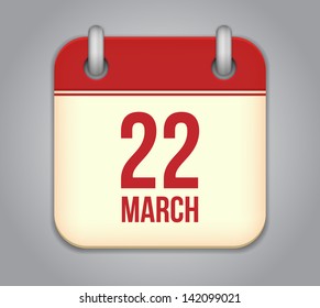 Vector Calendar App Icon 22 March Stock Vector (Royalty Free) 142099021 ...