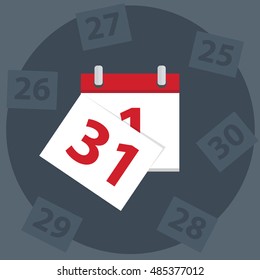 Vector calendar apps icon. Last day of the month.