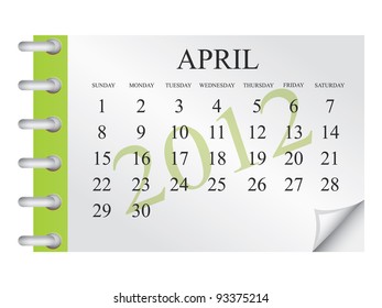 Vector calendar for April 2012