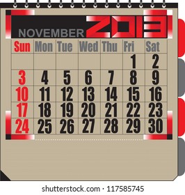 Vector calendar APRIL 2013