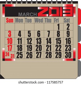 Vector calendar APRIL 2013