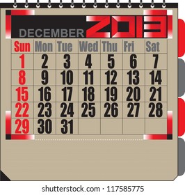 Vector calendar APRIL 2013