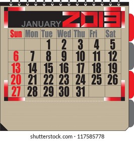 Vector calendar APRIL 2013