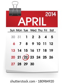 Vector of Calendar: April 2014