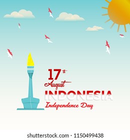 Vector calendar background color design, Illustration of Indonesia Independence day Icons.