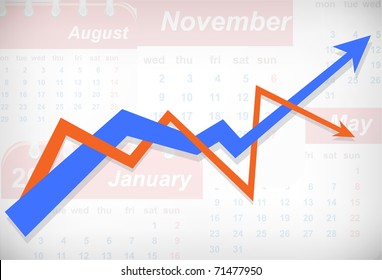 Vector calendar business diagram background