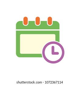 Vector calendar clock, appointment icon