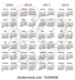 Vector calendar with clock  background