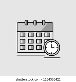 Vector Calendar and clock icon