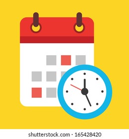 Vector Calendar And Clock Icon