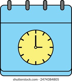 Vector calendar and clock icon. Meeting Deadlines, modern flat. Calendar timer time management, great design for any purposes. Business concept. Schedule icon symbol.