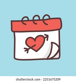 calendario vectorial que conmemora el día de San Valentín