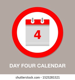 vector calendar date - day four - business office event sign, reminder icon