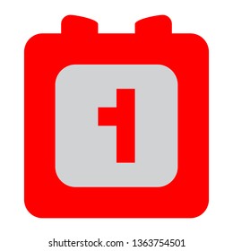 vector calendar date - day one - business office event sign, reminder icon