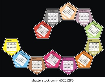 VECTOR - Calendar Design 2012  - Fivefold Design
