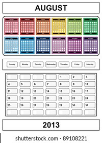 VECTOR - Calendar Design 2013 - August