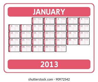 VECTOR - Calendar Design 2013 - January