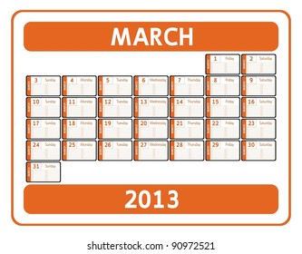 VECTOR - Calendar Design 2013 - March