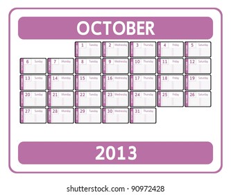 VECTOR - Calendar Design 2013 - October