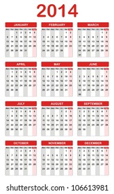 VECTOR - Calendar Design 2014