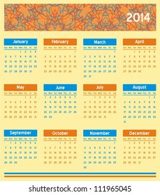 VECTOR - Calendar Design 2014