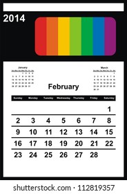 VECTOR - Calendar Design 2014 - February ( A3 size )