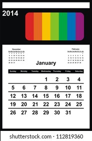VETOR - Calendar Design 2014 - January (tamanho A3)