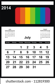 VECTOR - Calendar Design 2014 - July ( A3 size )