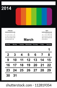 VECTOR - Calendar Design 2014 - March ( A3 size )