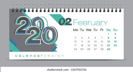 Vector calendar design with 2020 seasons concept and typography