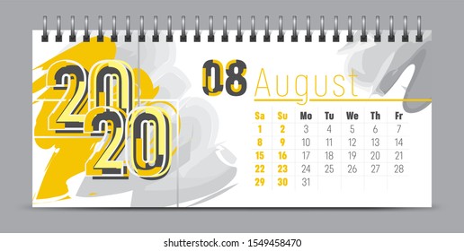 Vector calendar design with 2020 seasons concept and typography