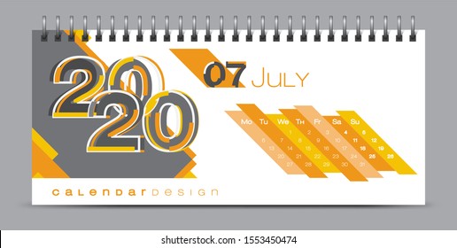 Vector calendar design with 2020 seasons concept and typography