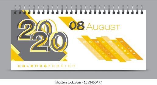 Vector calendar design with 2020 seasons concept and typography
