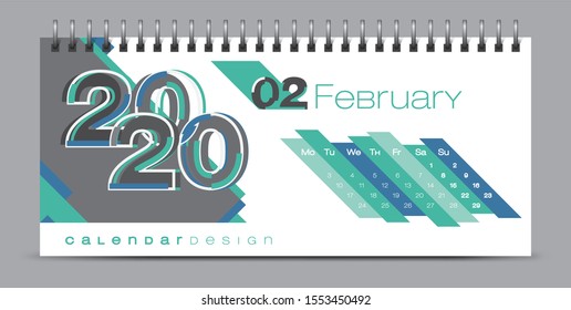 Vector calendar design with 2020 seasons concept and typography
