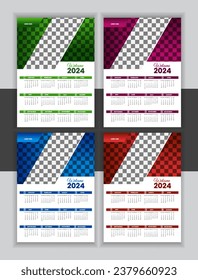 Vector Calendar Design 2024 for you office wall