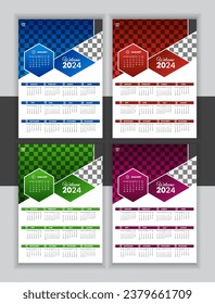Vector Calendar Design 2024 for you office wall