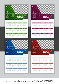 Vector Calendar Design 2024 for you office wall