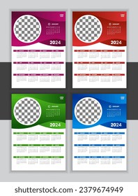 Vector Calendar Design 2024 for you office wall