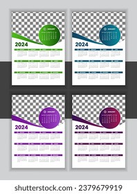 Vector Calendar Design 2024 for you office wall