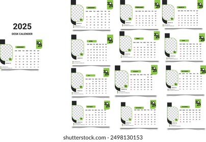 Vector  Calendar Design  2025 Template.