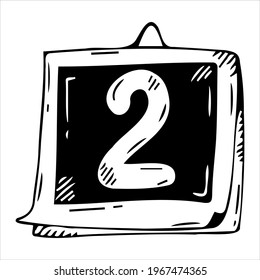Vector calendar in doodle style. Spiral calendar.